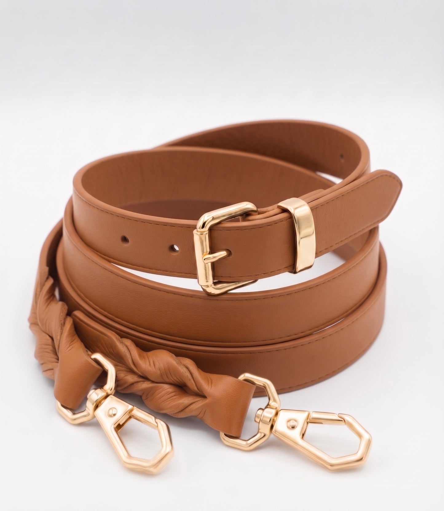 Braided Leather Strap - Tan