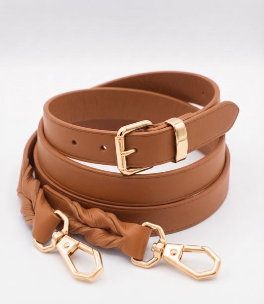 Braided Leather Strap - Tan