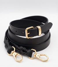 Braided Leather Strap - Obsidian